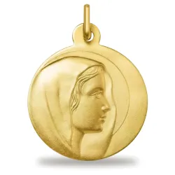 Médaille Vierge à la Grande Auréole Or Jaune 18 Carats - 18 mm