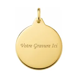 Médaille Vierge Large Cadre Poli Or Jaune 18 Carats - 17 mm