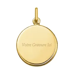 Large Raphael Cherub Medal Mother-of-Pearl 18K Yellow Gold - 18 mm