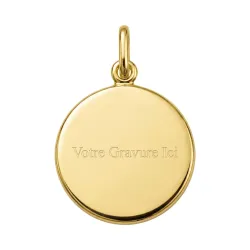 Medalla Ángel Orante Nácar Oro Amarillo 18K - 16 mm