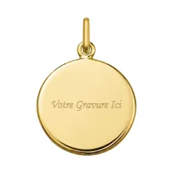 Médaille Vierge en Prière Nacre et Or Jaune 18 Carats - 16 mm