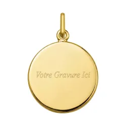 Medalla Virgen con Velo Nácar Oro Amarillo 18K - 16 mm
