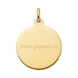 M&eacute;daille Vierge Ber&ccedil;ant l'Enfant Or Jaune 18 Carats - 17 mm