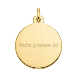 Médaille Vierge au Baiser de l'Enfant Or Jaune 18 Carats - 18 mm
