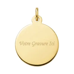 Grande Médaille Vierge à l'Enfant Auréole Ajourée Or Jaune 18 Carats - 18 mm