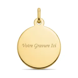 M&eacute;daille Vierge &agrave; l'Enfant Endormi Satin&eacute;e Or Jaune 18 Carats - 16 mm