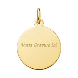 Médaille Vierge à l'Enfant Auréole Ajourée Or Jaune 18 Carats - 16 mm