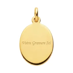 Ovale Medaille Maagd met Kind Ringoog 18K Geelgoud - 17 x 13 mm