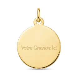 Grande M&eacute;daille Vierge &agrave; l'Enfant Voile Perl&eacute; Or Jaune 18 Carats - 18 mm