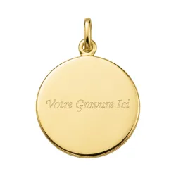M&eacute;daille Vierge Pench&eacute;e sur l'Enfant Nacre et Or Jaune 18 Carats - 16 mm