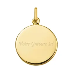 Médaille Vierge Couronnée Nacre et Or Jaune 18 Carats - 16 mm