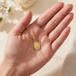 Kleine Wonderdadige Medaille 18K Geelgoud - 9 x 6 mm
