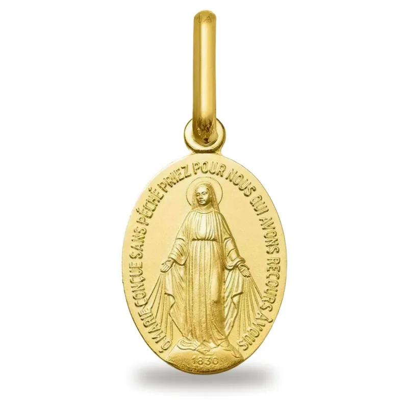 Médaille Miraculeuse 11 mm en Or Jaune 18 Carats