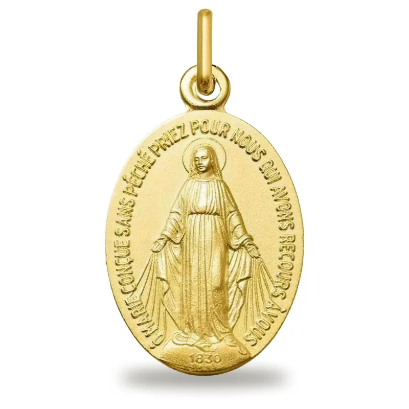 Médaille Miraculeuse 17 mm en Or Jaune 18 Carats