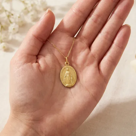 Médaille Miraculeuse 17 mm en Or Jaune 18 Carats
