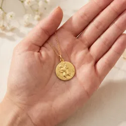 Médaille Saint Christophe Classique Or Jaune 18 Carats - 15 mm