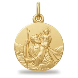 M&eacute;daille Saint Christophe Passage du Gu&eacute; Or Jaune 18 Carats - 16 mm