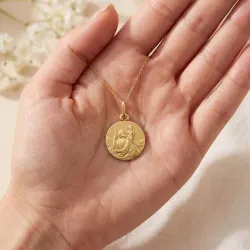 Médaille Saint Christophe Passage du Gué Or Jaune 18 Carats - 16 mm
