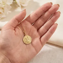 Grande Médaille Saint Christophe Passage du Gué Or Jaune 18 Carats - 18 mm