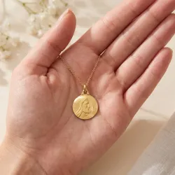 Large Christ in Profile Medal 18K Yellow Gold - 18 mm
