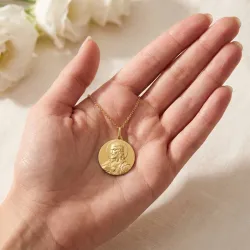 Médaille Scapulaire Bord Lisse Or Jaune 18 Carats - 16 mm