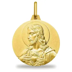 Scapular Medal Plain Edge 18K Yellow Gold - 18 mm