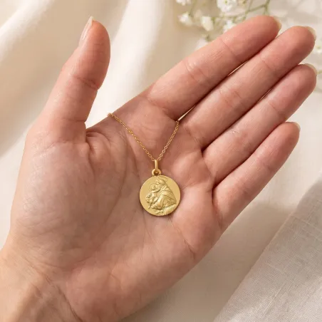Médaille Saint Antoine de Padoue en Or Jaune 18 Carats