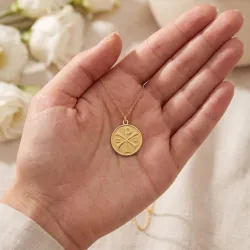 Medaille Christusmonogramm Alpha und Omega 18K Gelbgold - 18 mm
