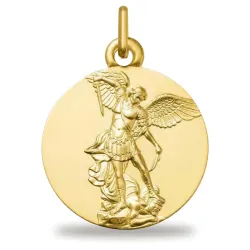 Medaille Heiliger Michael den Drachen bezwingend 18K Gelbgold - 18 mm