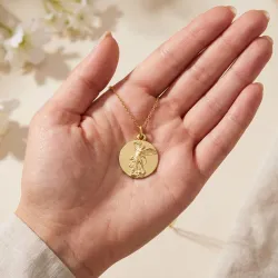 Medaille Heiliger Michael den Drachen bezwingend 18K Gelbgold - 18 mm