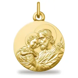 Saint Joseph and the Infant Medal 18K Yellow Gold - 18 mm