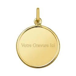 Medaille Heilige Familie Perlmutt 18K Gelbgold - 18 mm