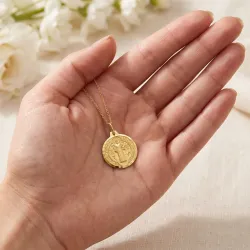 Sint-Benedictusmedaille 18K Geelgoud - 17 mm