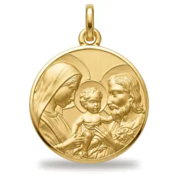 Médaille Sainte Famille Or Jaune 18 Carats - 18 mm