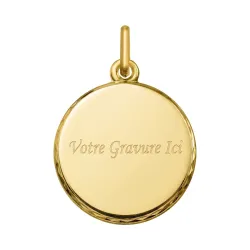 Médaille Colombe du Saint-Esprit Bord Facetté Or Jaune 18 Carats - 14 mm