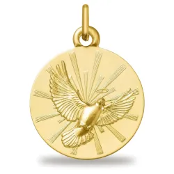 Medaille Duif met Stralen 18K Geelgoud - 18 mm
