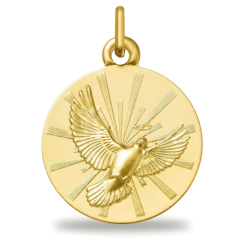 Medaille Duif met Stralen 18K Geelgoud - 18 mm