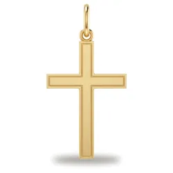 Pendentif Croix Double Filet Or Jaune 18 Carats - 20 x 12 mm