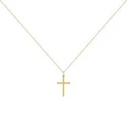 Pendentif Croix Tube Or Jaune 18 Carats - 16 x 8 mm