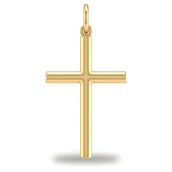 Pendentif Croix Tube Or Jaune 18 Carats - 16 x 8 mm