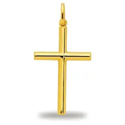 Pendentif Croix Tube Or Jaune 18 Carats - 29 x 17 mm