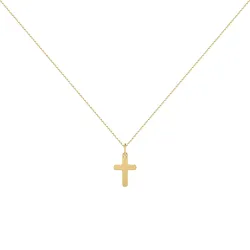 Mini Kruishanger Ronde Uiteinden 18K Geelgoud - 12 x 8 mm