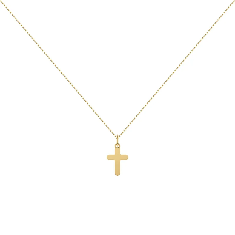 Mini Kruishanger Ronde Uiteinden 18K Geelgoud - 12 x 8 mm