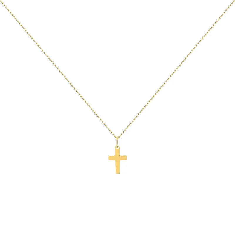 Pendentif Mini Croix 12 mm en Or Jaune 18 Carats