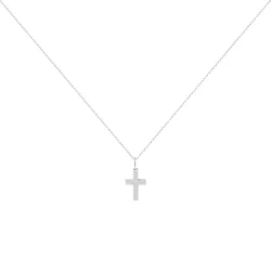 Pendentif Mini Croix Or Blanc 18 Carats - 12 x 8 mm