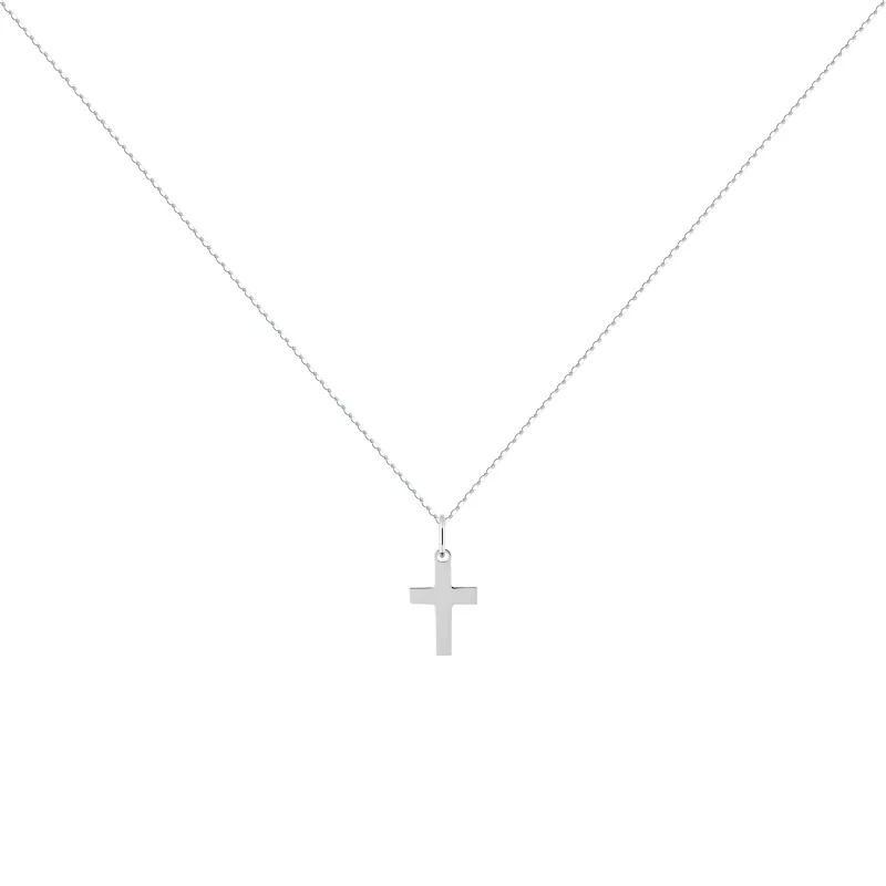 Mini Kruishanger 18K Witgoud - 12 x 8 mm
