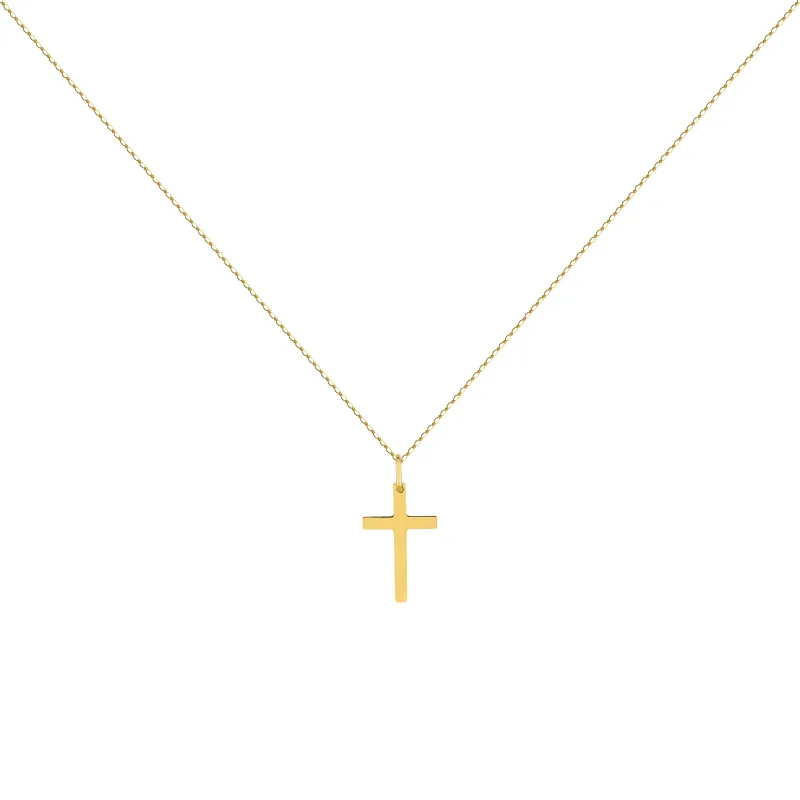 Pendentif Croix Fine 15 mm en Or Jaune 18 Carats