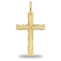 Pendentif Croix Rayonnante Or Jaune 18 Carats - 15 x 10 mm