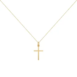 Pendentif Croix Fil Carré Or Jaune 18 Carats - 18 x 10 mm