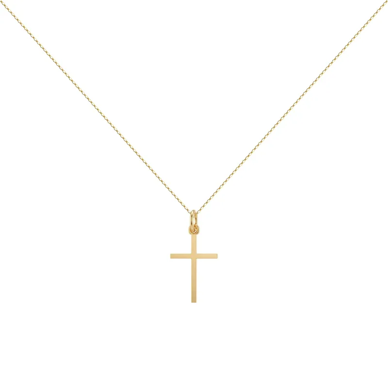 Kreuz-Anhänger Vierkantdraht 18K Gelbgold - 18 x 10 mm